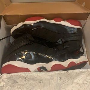 Jordan Six rings. Black and red.